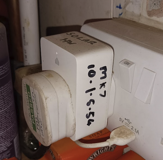 TPLink MiniKasa socket that allows HA to turn the Immersion Element on and off