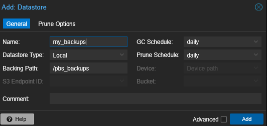 Creating the datastore