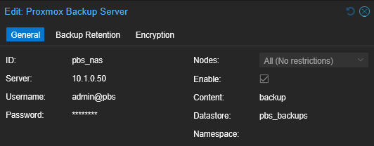 Connecting PBS to Proxmox